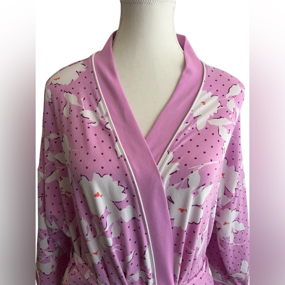 Joyspun Floral Pink Women's Robe M - Picture 4 of 6